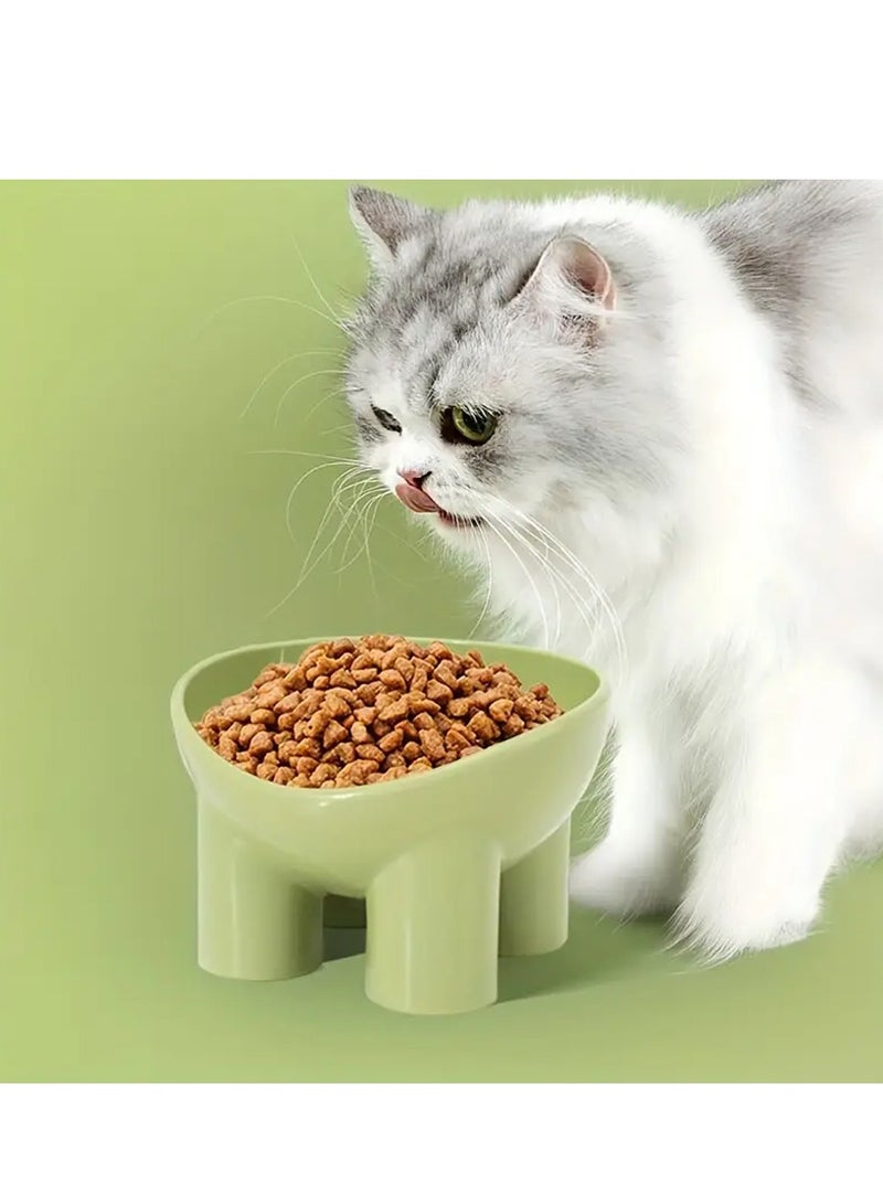 وعاء مرتفع للقطط مع حامل - طبق تغذية بلاستيكي مضاد للطرف مناسب للرقبة للقطط وساق الفيل والفم المائل وإطعام المياه - Image 3