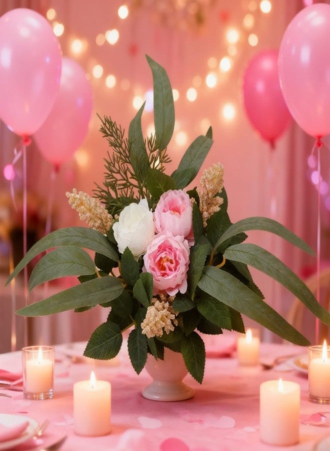 Mimeile Valentine's Day Artificial Rose Wreath Decorative Arrangement Romantic Rustic Kitchen Cabinets Table Centerpieces for Home Farmhouse Valentines Wedding Spring Party Decor - Image 4