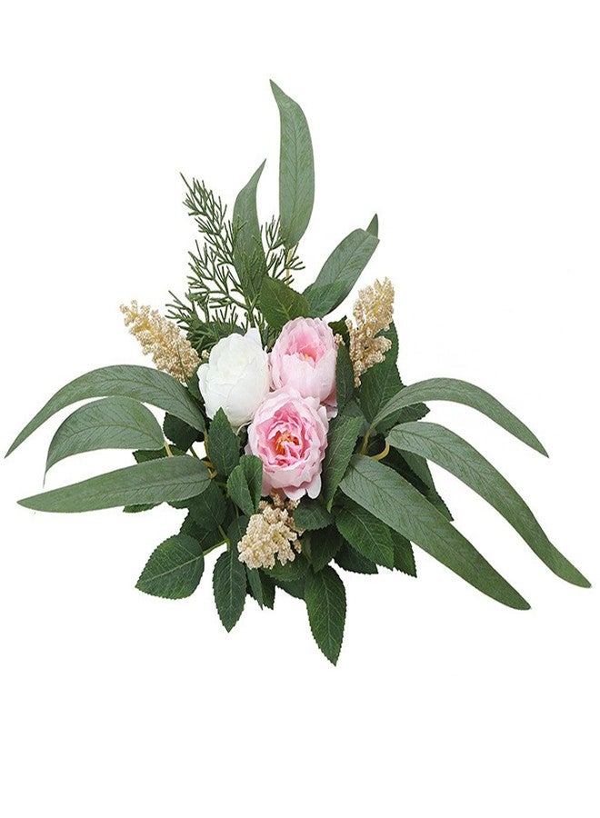 Mimeile Valentine's Day Artificial Rose Wreath Decorative Arrangement Romantic Rustic Kitchen Cabinets Table Centerpieces for Home Farmhouse Valentines Wedding Spring Party Decor - Image 1