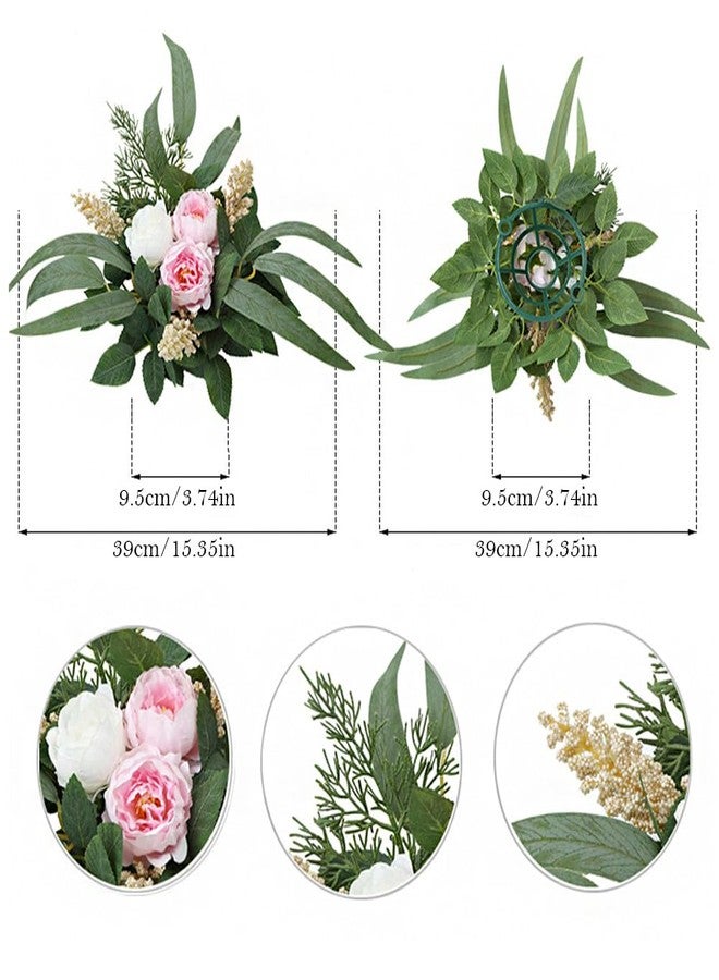 Mimeile Valentine's Day Artificial Rose Wreath Decorative Arrangement Romantic Rustic Kitchen Cabinets Table Centerpieces for Home Farmhouse Valentines Wedding Spring Party Decor - Image 2