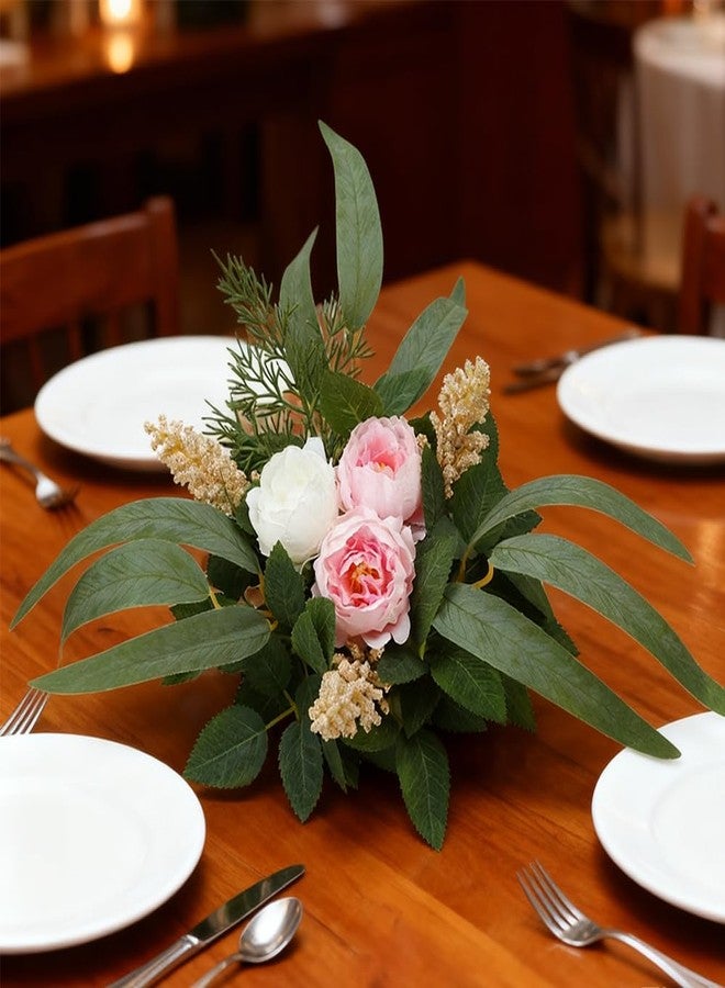 Mimeile Valentine's Day Artificial Rose Wreath Decorative Arrangement Romantic Rustic Kitchen Cabinets Table Centerpieces for Home Farmhouse Valentines Wedding Spring Party Decor - Image 3