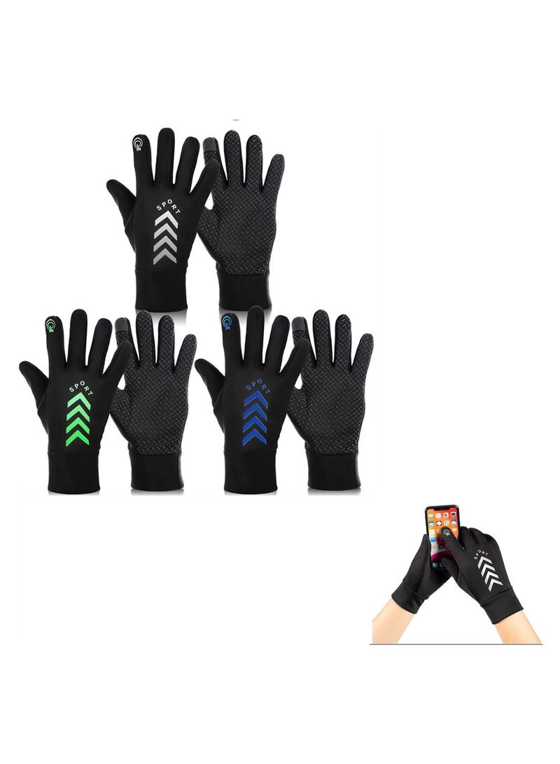 SYOSI Winter Gloves Touch Screen, 3 Pairs  Comfortable Waterproof Thermal Gloves Warm Driving Windproof Gloves Reflective Gloves for Running Cycling Driving Hiking - Image 1