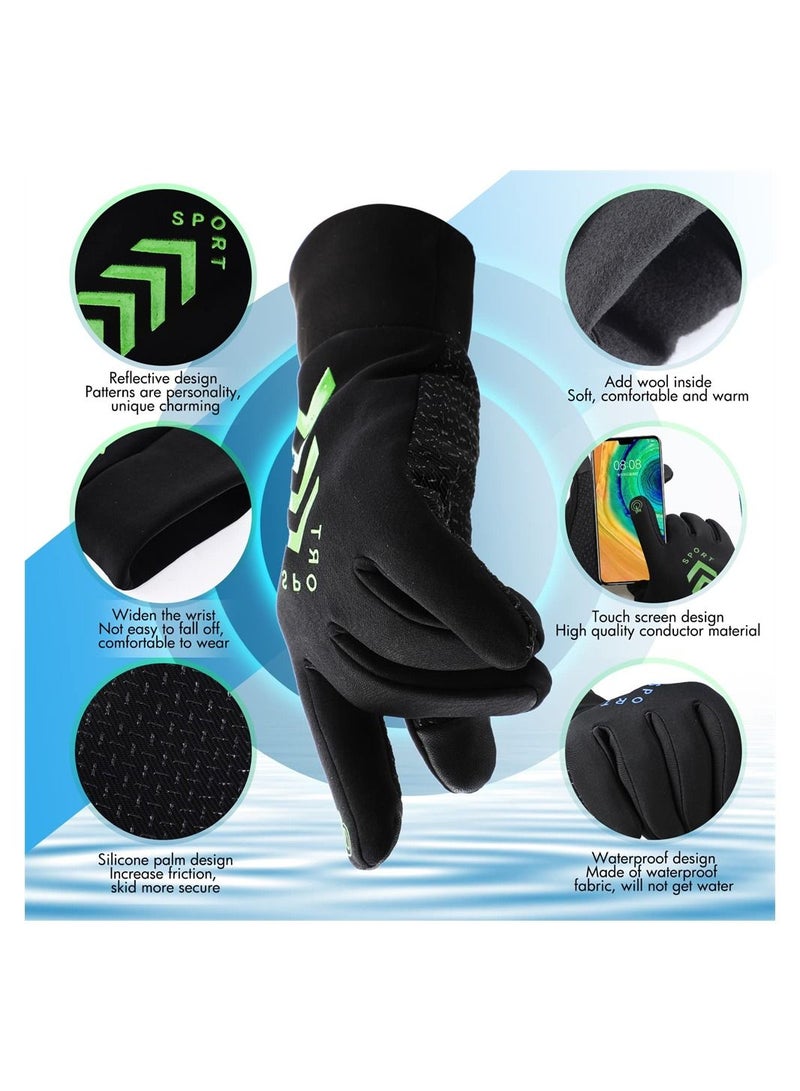 SYOSI Winter Gloves Touch Screen, 3 Pairs  Comfortable Waterproof Thermal Gloves Warm Driving Windproof Gloves Reflective Gloves for Running Cycling Driving Hiking - Image 4
