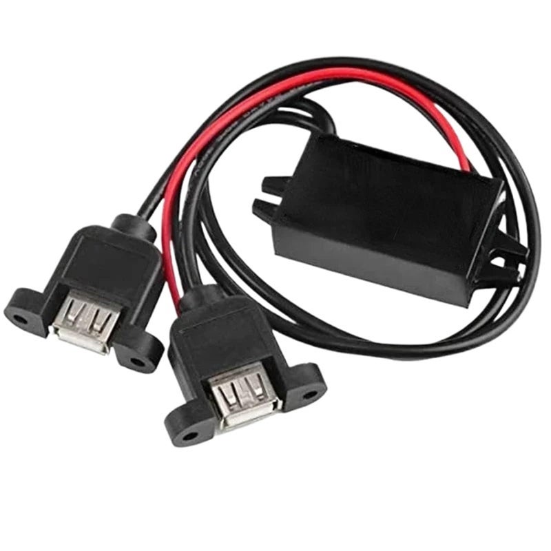 مزدوج USB 12 فولت 24 فولت إلى 5 فولت 3 أمبير DC DC محول تنحي وحدة إمداد الطاقة - Image 2