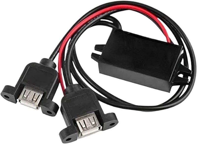 مزدوج USB 12 فولت 24 فولت إلى 5 فولت 3 أمبير DC DC محول تنحي وحدة إمداد الطاقة - Image 1