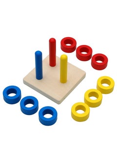 Elite Montessori Elite Montessori 3 Wooden Colored Discs on Colored Dowels for 6+ Months, 1 Year Old Baby, Brain Development and Eye Hand Coordination Activities  - Image 3