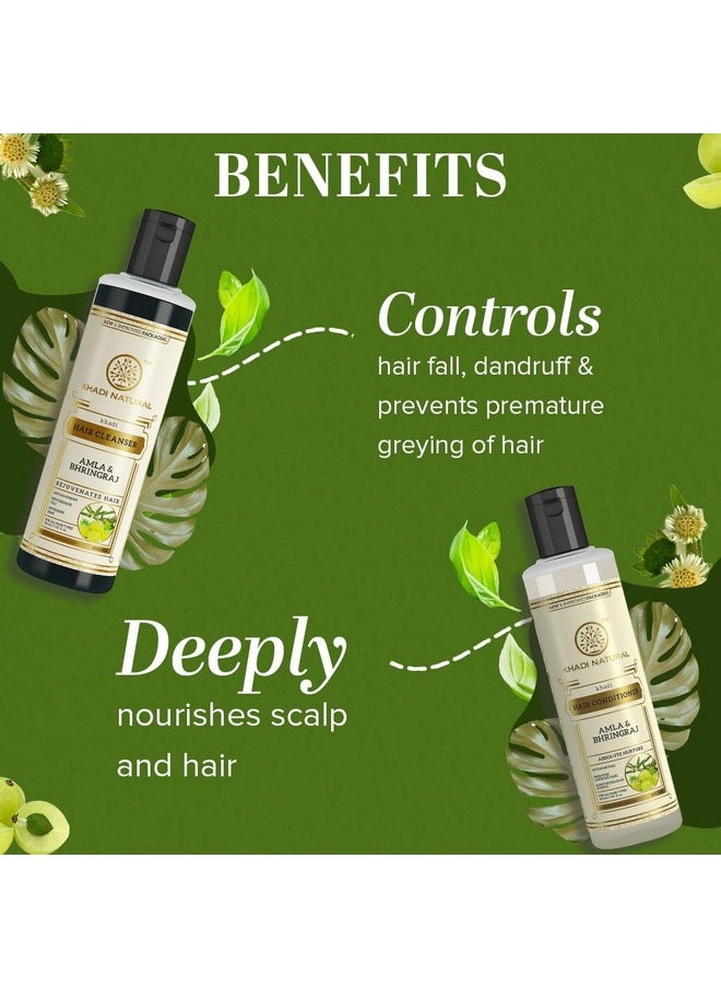 Khadi Natural Amla & Bhringraj Hair Cleanser & Conditioner Combo Pack| Control Dandruff & Hair Fall | Reducing Scalp Irritation| 210Ml Each  - Image 2