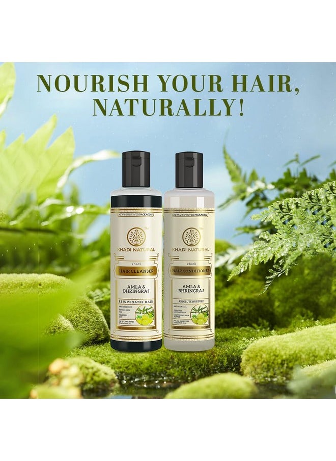 Khadi Natural Amla & Bhringraj Hair Cleanser & Conditioner Combo Pack| Control Dandruff & Hair Fall | Reducing Scalp Irritation| 210Ml Each  - Image 5