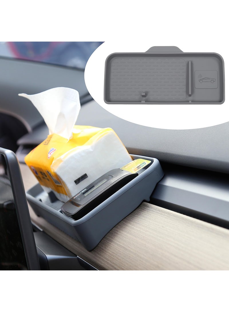 KASTWAVE Organizer Tray for Tesla Model 3/Y, 11.42 x 5.9 x 1.46 inch Center Console Dashboard Non-Slip Tissue Sunglasses Phone Holder Storage Box Car Interior Accessories(2017-2023) - Image 1
