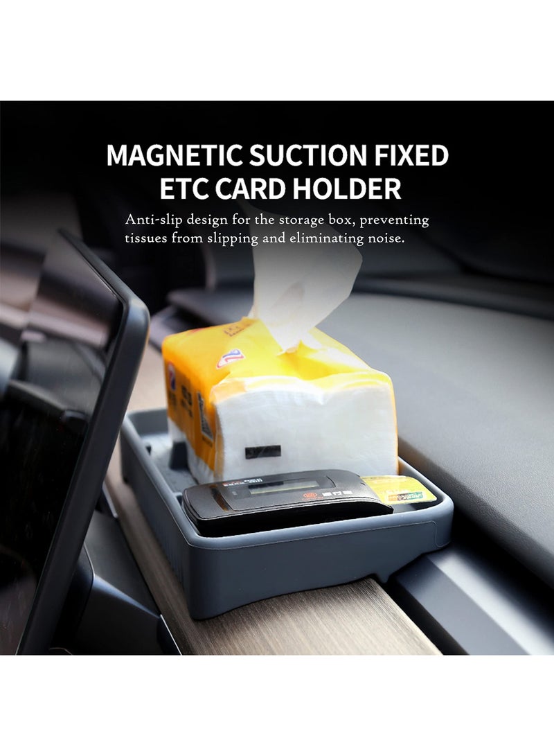 KASTWAVE Organizer Tray for Tesla Model 3/Y, 11.42 x 5.9 x 1.46 inch Center Console Dashboard Non-Slip Tissue Sunglasses Phone Holder Storage Box Car Interior Accessories(2017-2023) - Image 5