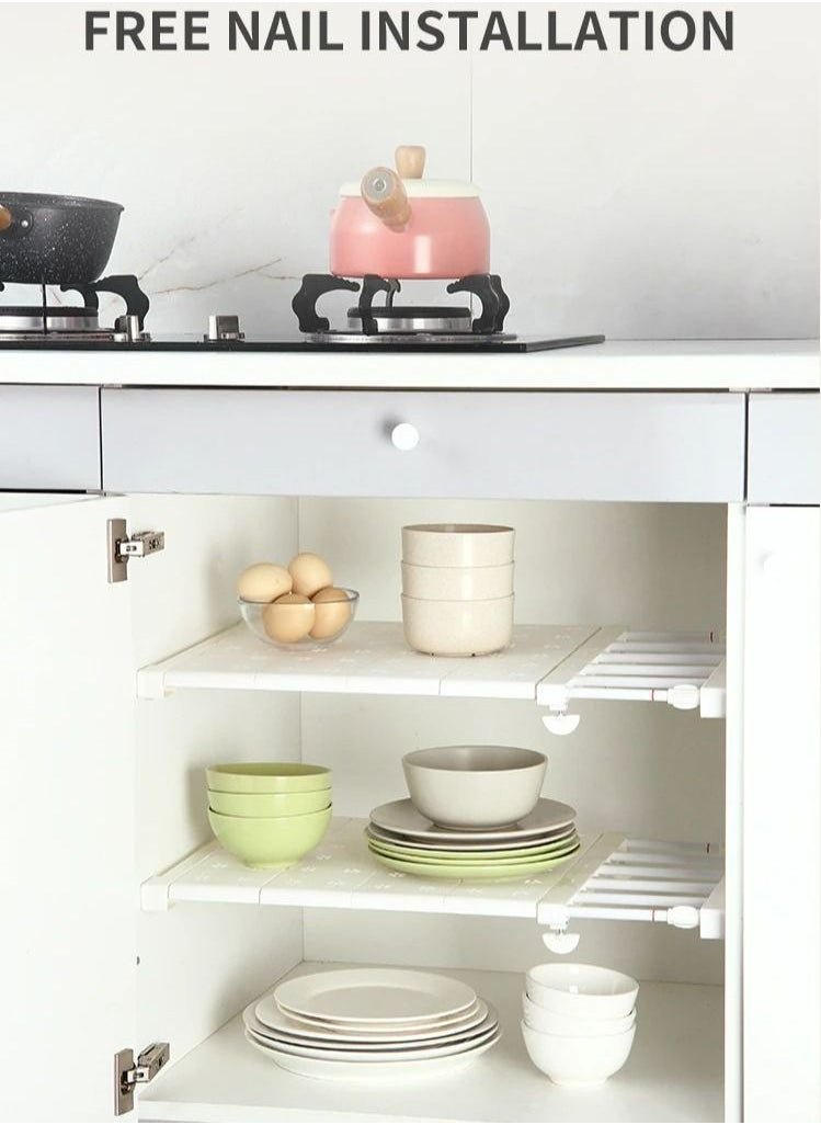 DARIYAH - Adjustable Telescopic Storage Rack Expandable Separator Shelf for Wardrobe, Cupboard, Bookcase Compartment Collecting  (Length Adjustable 42to65cm width 36cm) - Image 1