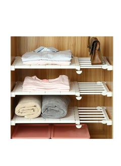Adjustable Telescopic Storage Rack Expandable Separator Shelf for Wardrobe, Cupboard, Bookcase Compartment Collecting  (Length Adjustable 42to65cm width 36cm)
