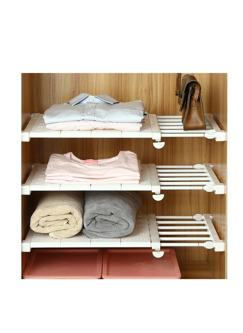 DARIYAH - Adjustable Telescopic Storage Rack Expandable Separator Shelf for Wardrobe, Cupboard, Bookcase Compartment Collecting  (Length Adjustable 42to65cm width 36cm) - Image 1