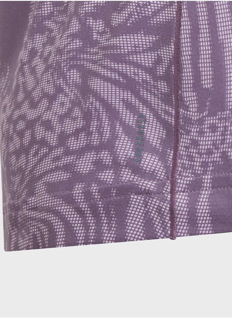 Adidas - Aeroready 3-Stripes Allover Print T-Shirt Kids - Image 1