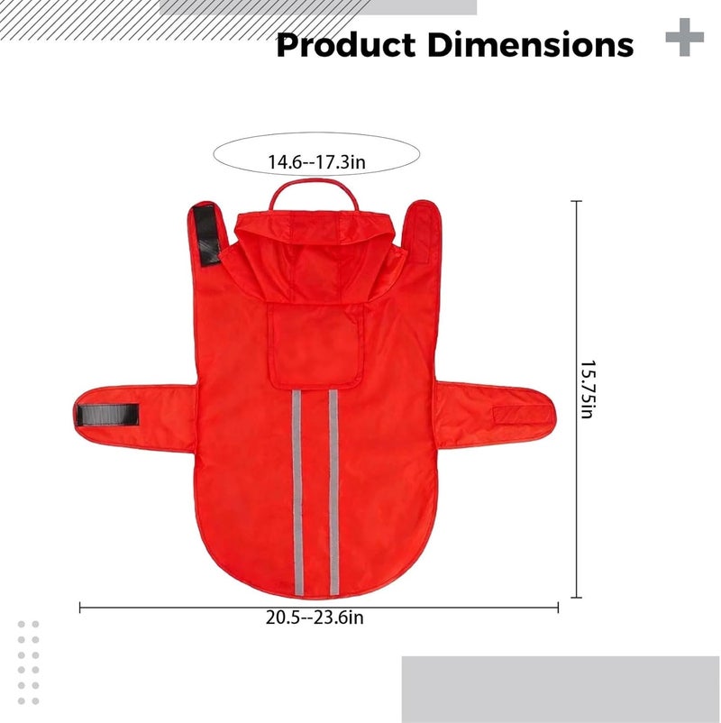L Dog Raincoat, Reflective Portable Rain Poncho, Adjustable Hood, 15.8 in Back - Image 2