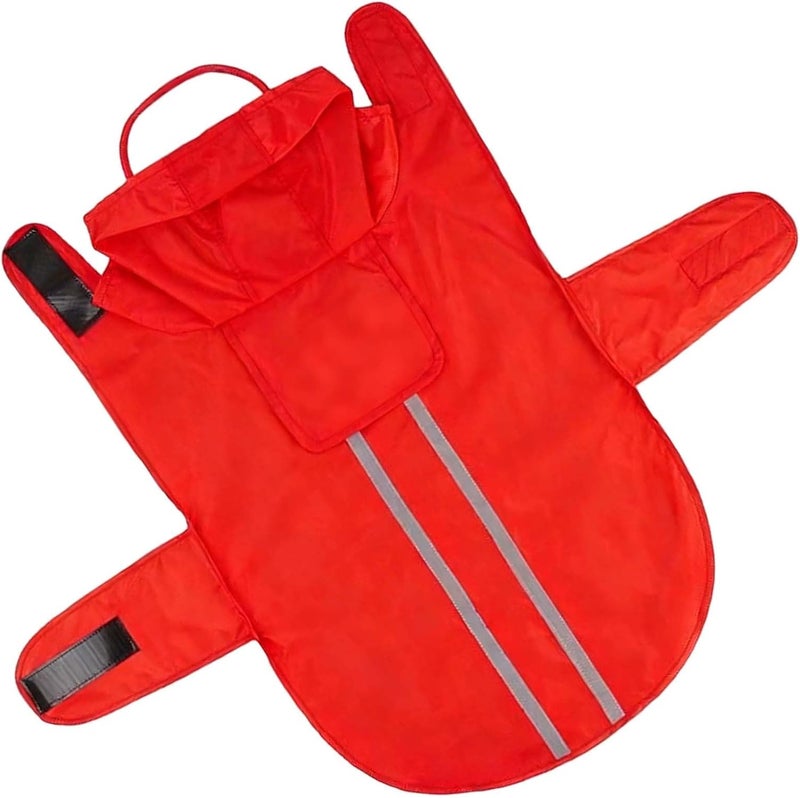 L Dog Raincoat, Reflective Portable Rain Poncho, Adjustable Hood, 15.8 in Back - Image 1