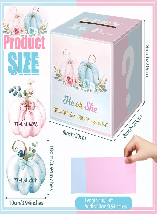 تيلينغ مجموعة تيلينج المكونة من 62 قطعة من زينة اليقطين لعيد الشكر للكشف عن جنس المولود، ولد أم بنت؟ لعبة سحب للكشف عن جنس المولود (فريق وردي/أزرق) - مستلزمات حفلات استقبال المولود في الخريف وعيد الشكر - Image 4