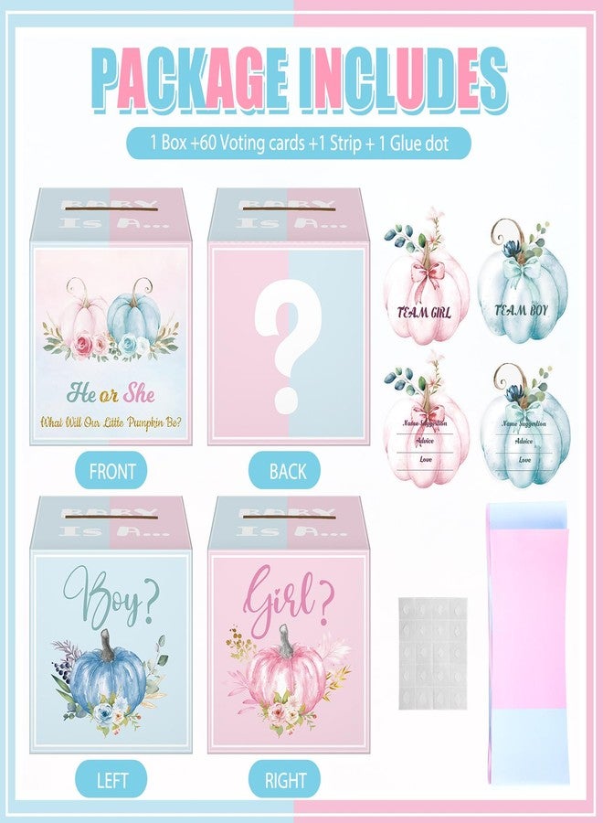 تيلينغ مجموعة تيلينج المكونة من 62 قطعة من زينة اليقطين لعيد الشكر للكشف عن جنس المولود، ولد أم بنت؟ لعبة سحب للكشف عن جنس المولود (فريق وردي/أزرق) - مستلزمات حفلات استقبال المولود في الخريف وعيد الشكر - Image 3
