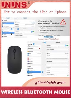 UNUNS Wireless Mouse,Bluetooth Mouse,Rechargeable Mice,2.4GHz Mouse With USB Mini Receiver And Mat,Mouse For Laptop PC Computer Notebook,Optical Tracking Mice,Silent Mouse,Black  - Image 5