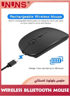 UNUNS Wireless Mouse,Bluetooth Mouse,Rechargeable Mice,2.4GHz Mouse With USB Mini Receiver And Mat,Mouse For Laptop PC Computer Notebook,Optical Tracking Mice,Silent Mouse,Black  - Image 2