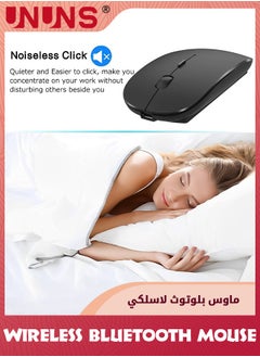 UNUNS Wireless Mouse,Bluetooth Mouse,Rechargeable Mice,2.4GHz Mouse With USB Mini Receiver And Mat,Mouse For Laptop PC Computer Notebook,Optical Tracking Mice,Silent Mouse,Black  - Image 4