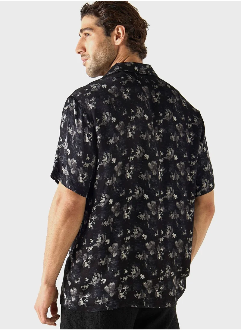 ايكونيك Floral Print Regular Fit Shirt