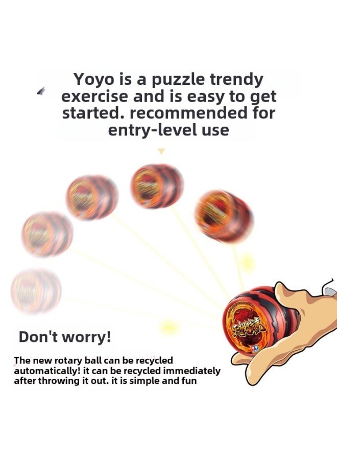Generic Yo-Yo Children's Toy Fire Less King Tianji Battle Tiger White Night Dragon Advanced Competition Swing Yo-Yo Yoyo-Color:Two-color Fancy Competition Ball-catching Cloud Thorns  - Image 5