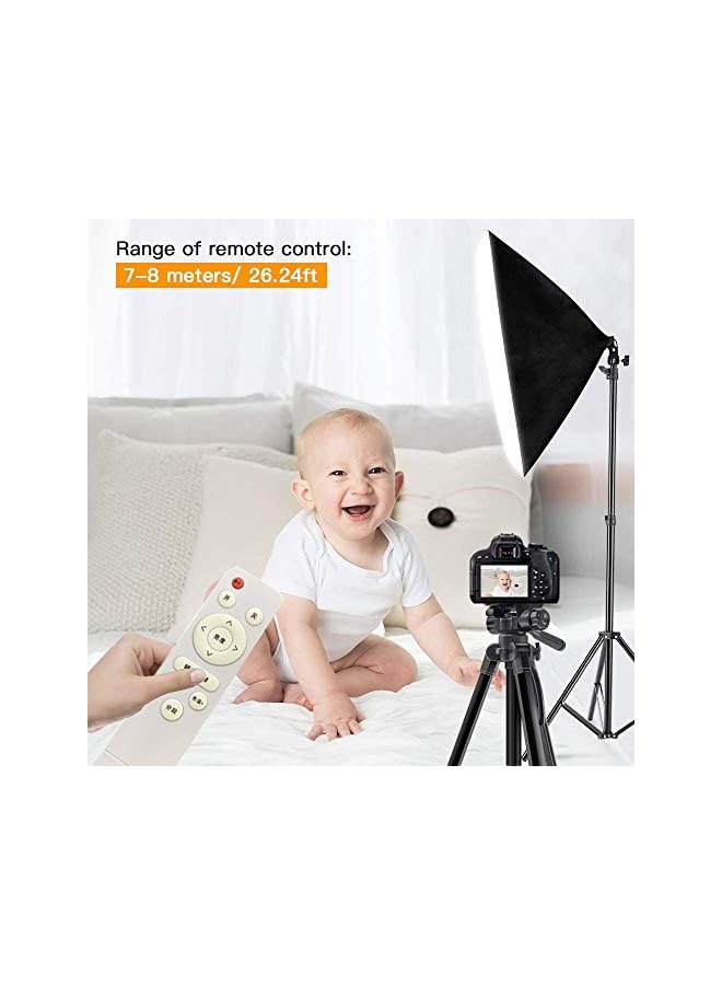 PADOM Softbox Lighting Kit Photography Studio Light with 19.7"X27.5" Reflector and 3 Colors Temperature 150W Bulb with Remote, Professional Photo Studio Equipment for Portrait Video - Image 4
