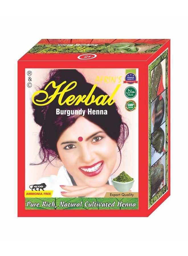 RKS Natural AFRIN's Hair Colour for Women & Men | Burgundy Herbal Hair Colour | 100% Herbal Henna Powder for Hair | Ammonia-free Colour Powder - 60g - Image 1