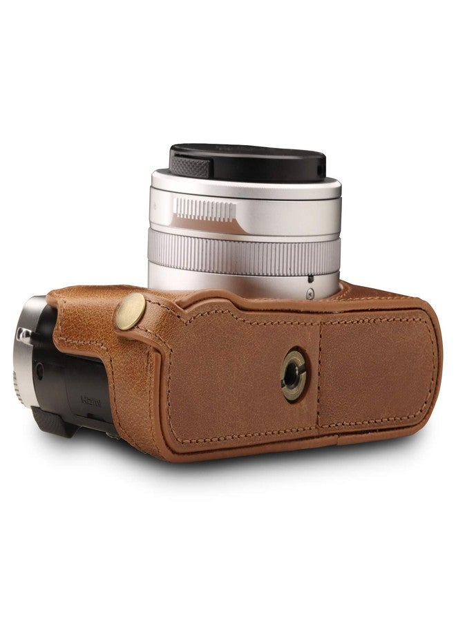 MegaGear MG1604 Ever Ready Genuine Leather Camera Half Case compatible with Leica D-Lux 7 - Brown - Image 2