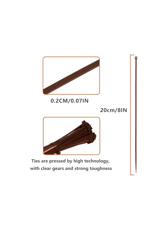 Green Tiger Cable Zip Ties 7.87Inch Durability Self-locking Nylon Tie For Indoor And Outdoor Use(3 * 200 Brown*100) - Image 2