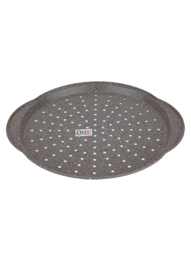Bakechef Bake Chef Pizza Tray Circular Perforated with Granite Handle - Image 1