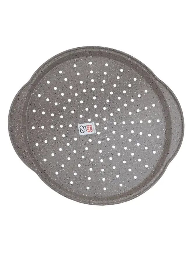 Bakechef Bake Chef Pizza Tray Circular Perforated with Granite Handle - Image 2