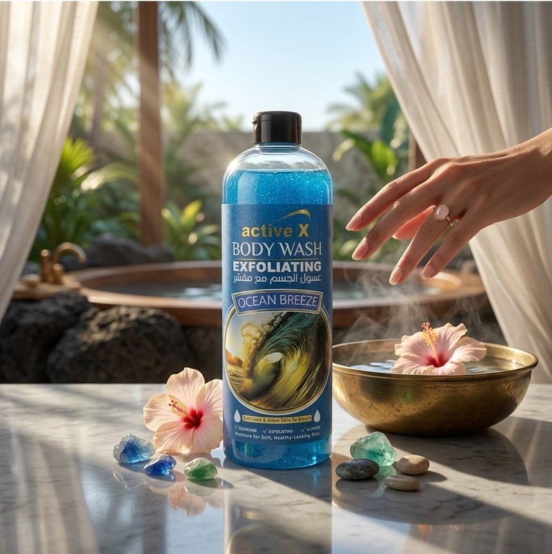 Activex Exfoliating Body Wash 1000 ml – Ocean Breeze Scent - Image 5