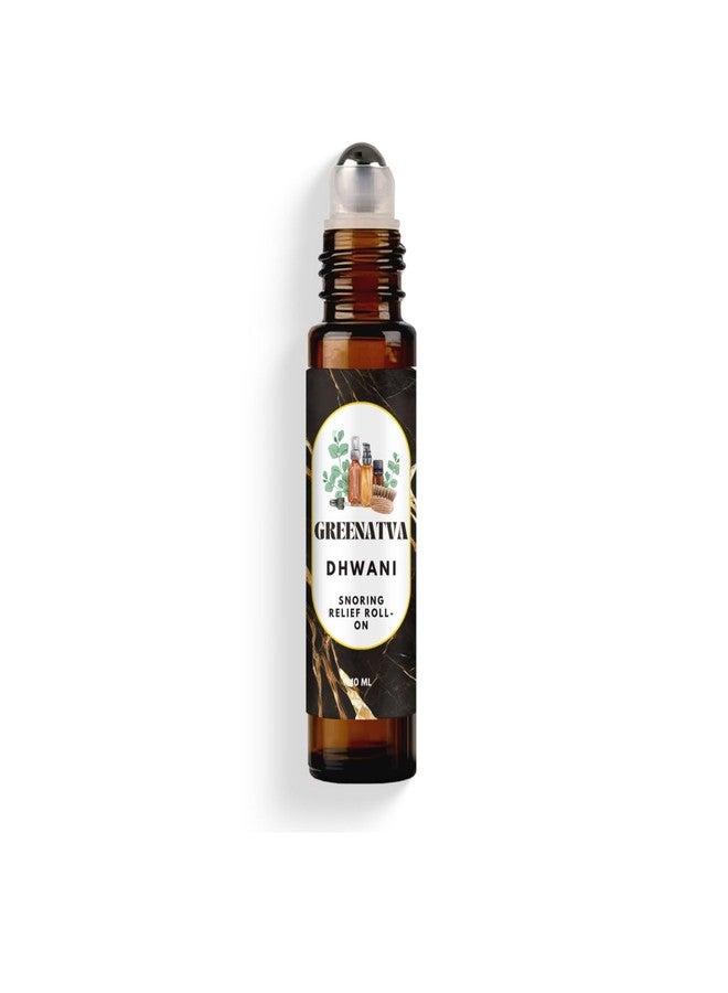 Greenatva Dhwani By Greenatva - Anti Snore Roll on, Reduces Snoring, Clears Congestion & Helps With Sleep. Marjoram, Thyme, Eucalyptus, Lemon Essential Oils Based, 10ml per bottle, Lasts More Than 60 applications, Organic, Plant Based & Vegan - Image 1