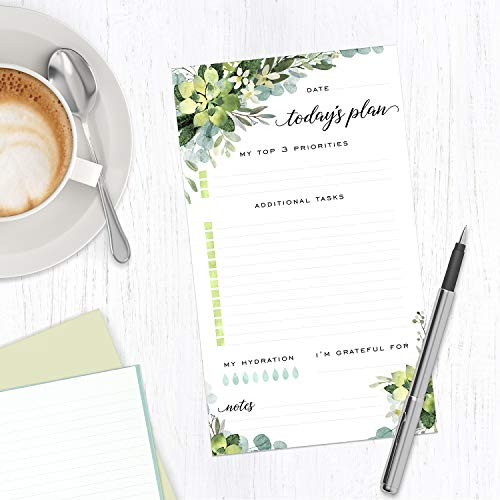 Canopy Street Boho Greenery Sticky Note Daily to-Do Planner - 50 Pages for Daily Tasks, Notes, Scheduling and Water Intake (6" x 10") - Image 3