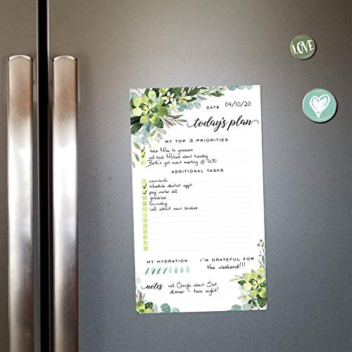 Canopy Street Boho Greenery Sticky Note Daily to-Do Planner - 50 Pages for Daily Tasks, Notes, Scheduling and Water Intake (6" x 10") - Image 2