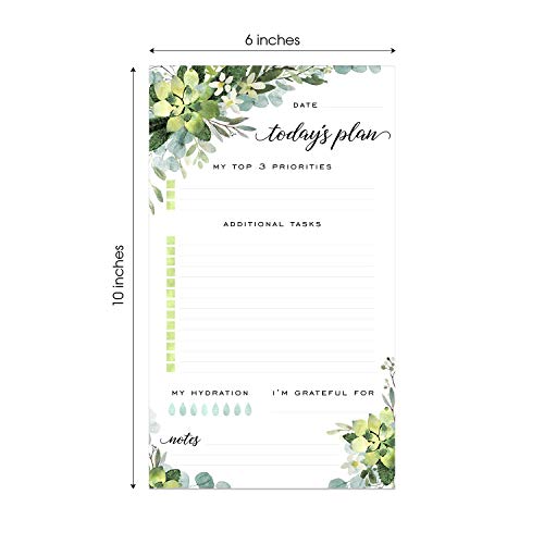 Canopy Street Boho Greenery Sticky Note Daily to-Do Planner - 50 Pages for Daily Tasks, Notes, Scheduling and Water Intake (6" x 10") - Image 5
