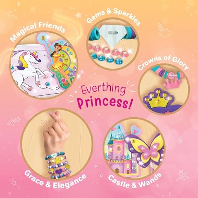IMAGIMAKE PRINCESS CRAFT KIT FOR 5-12 YEARS | TOYS FOR GIRLS | 10 MESS-FREE ART & CRAFTS ACTIVITIES | DIY BRACELETS, UNICORN POUCH, BUTTERFLY WANDS & PHOTO FRAME | BIRTHDAY & CHRISTMAS GIFT FOR KIDS - Image 3