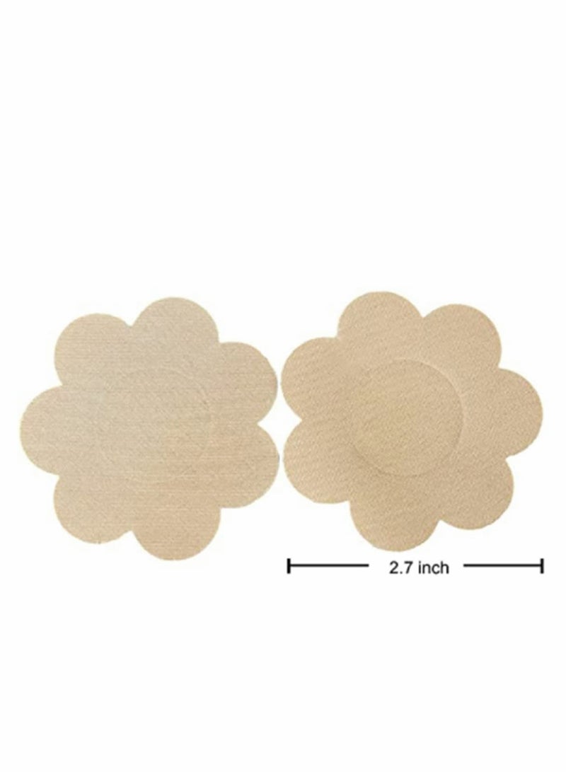 KASTWAVE Breast Nipple Covers Flower Shape 20 Pairs Breast Bra Plum Shaped Disposable Satin Pasties Self-Adhesive Petals Pad Pasties Adhesive Bra  - Image 2