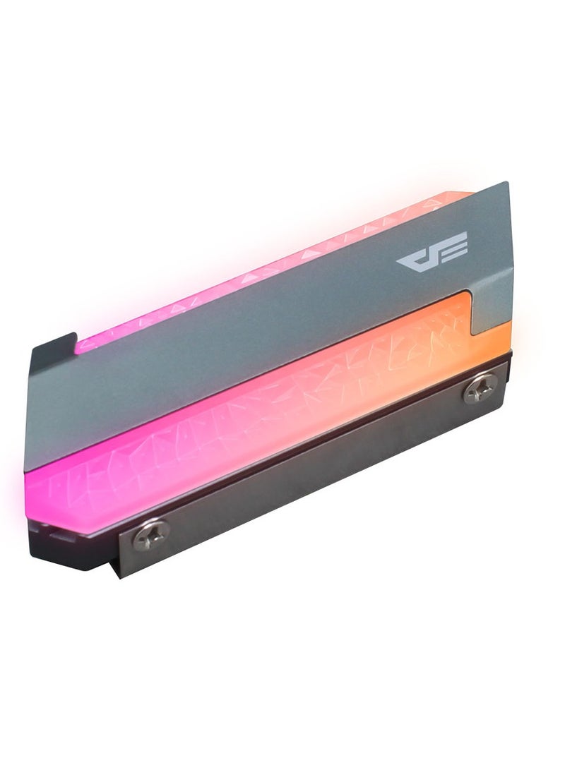 Darkflash Aluminum  DM4 ARGB M.2 SSD Hard Disk Heatsink Heat Dissipation Radiator Cooling Silicon Therma Pads Cooler M2 NGFF 2280 (DM4 ARGB) - Image 1