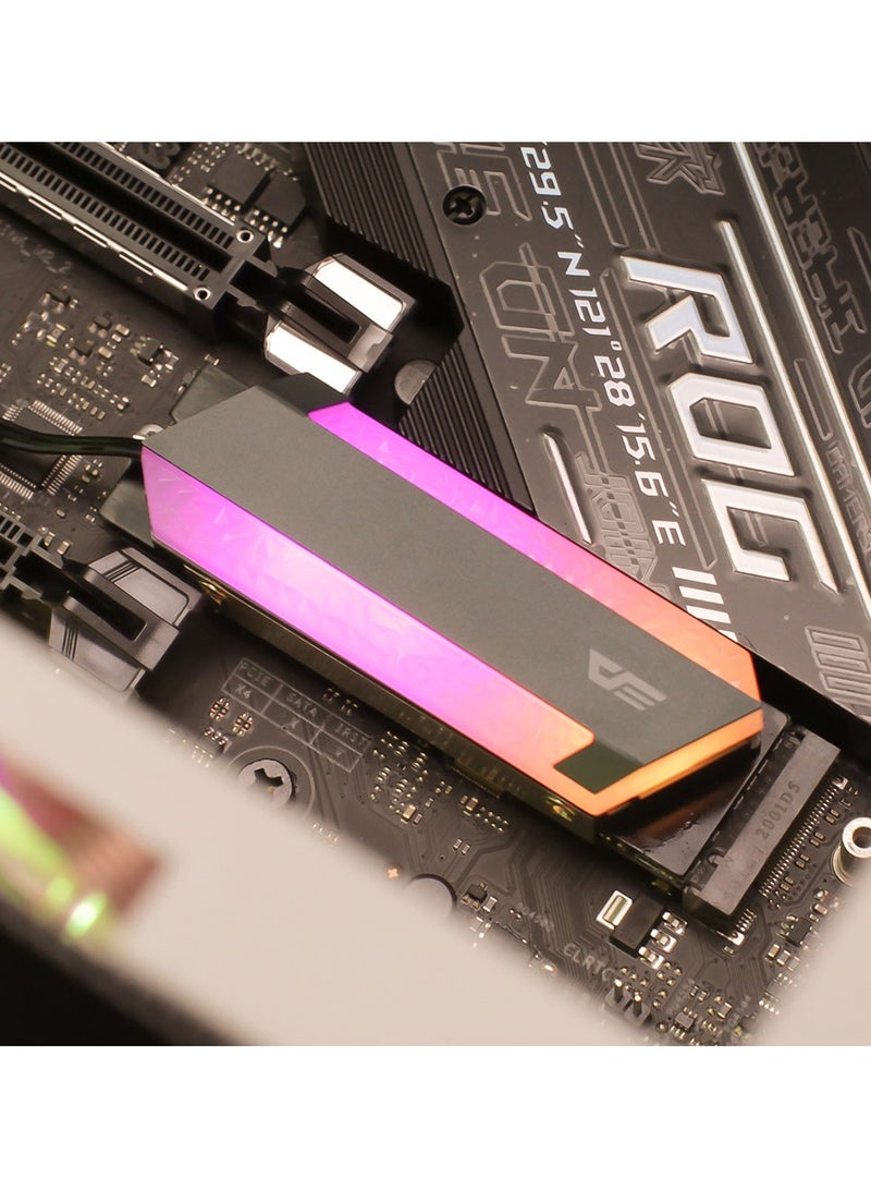 Darkflash Aluminum  DM4 ARGB M.2 SSD Hard Disk Heatsink Heat Dissipation Radiator Cooling Silicon Therma Pads Cooler M2 NGFF 2280 (DM4 ARGB) - Image 3