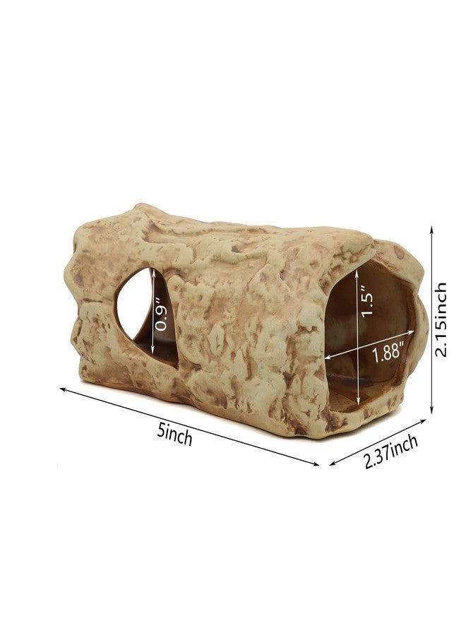 ALEGI Aquarium Decorations Log Betta Fish Tank Accessories Ceramic Cave, Betta Fish Toys Decor Hideout for Shrimp Cichlid Hiding Breeding - Image 3