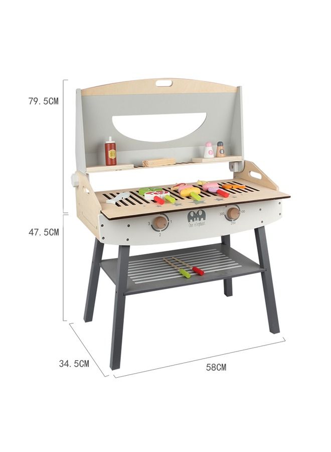 JSAITOYS Children's Simulation Barbecue Grill Stall Kitchen Utensils Boys And Girls Play House Set Food Cognitive Education - Image 4