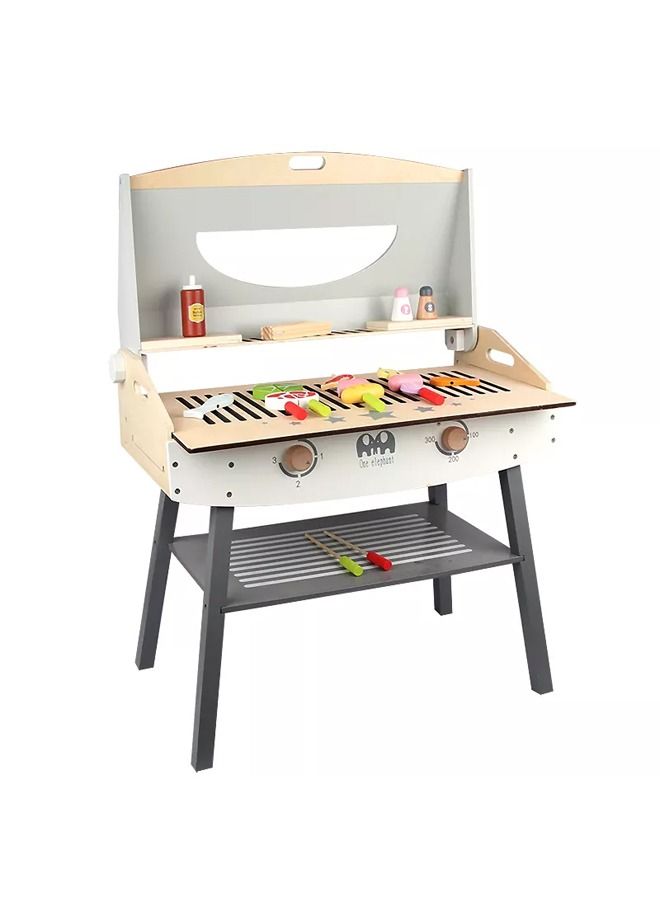 JSAITOYS Children's Simulation Barbecue Grill Stall Kitchen Utensils Boys And Girls Play House Set Food Cognitive Education - Image 1