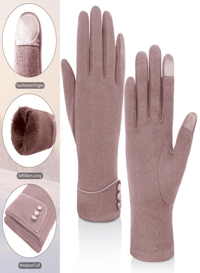 Woogwin Womens Lady Winter Warm Gloves Touch Screen Phone Windproof Lined Thick Gloves (Khaki) - Image 4