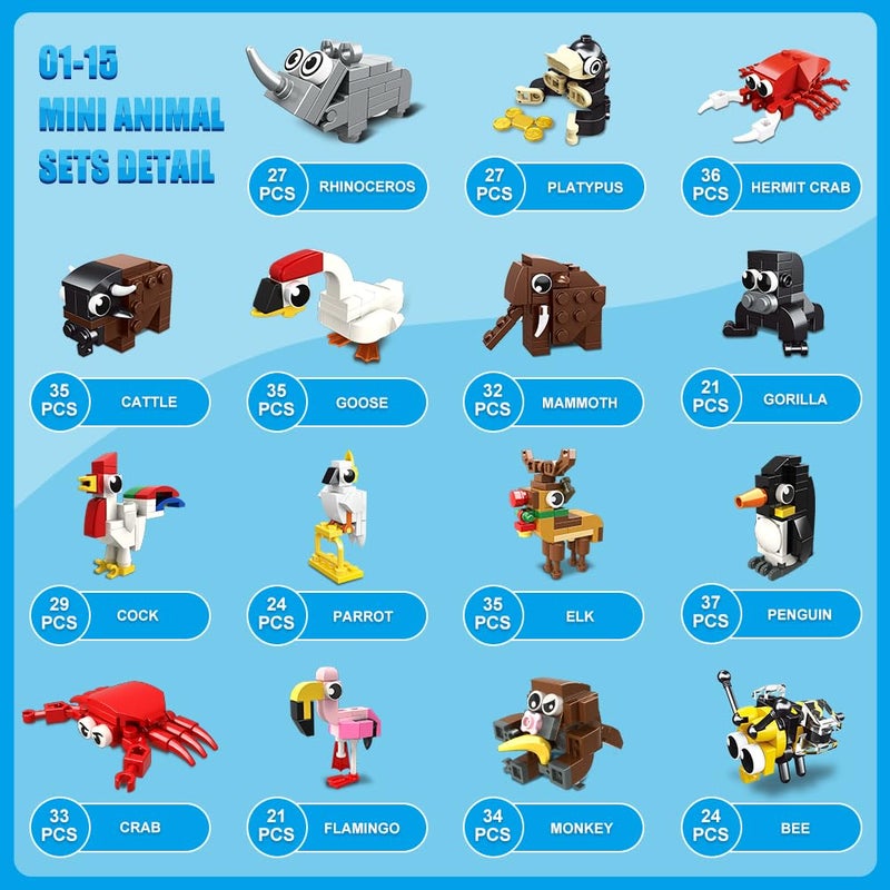 Hogokids هوجوكيدز 30 حزمة هدايا حفلات للأطفال - 867 قطعة من كتل بناء الحيوانات لجوائز الفصول الدراسية، حشوات أكياس الهدايا، هدايا عيد الميلاد، هدايا عيد الحب، هدايا عيد الفصح للأطفال الأولاد والبنات 6+  - Image 4