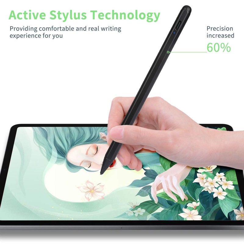 Bbata Active Stylus for Lenovo Yoga 7i/9i 2-in-1 Pen, Electronic Digital Pencil Compatible with Lenovo Yoga 7i/9i Stylus Pens,Good for Sketching and Note-Taking Pens with Type-C Rechargeable, Black - Image 4