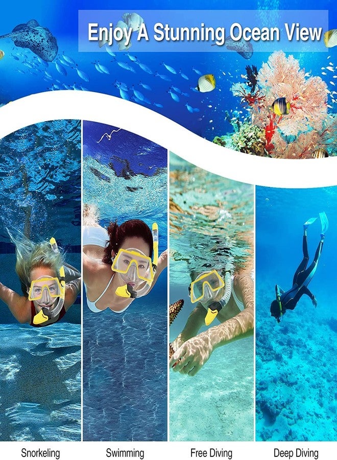 Jolfay Snorkel Set with Fins for Adults, Mask Fins Snorkel Gear for Men and Women, Dry Top Snorkel Mask Snorkel Fins Combo Set with Travel Bag for Snorkeling, Diving, Swimming - Image 5