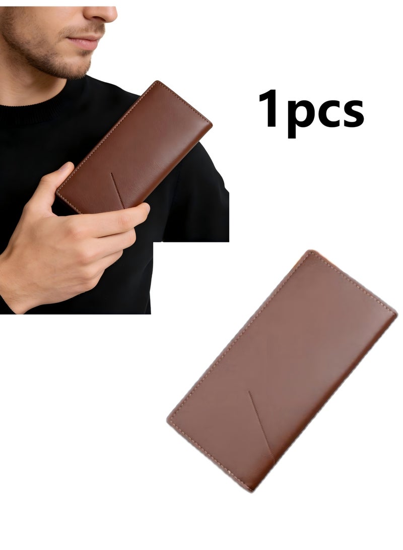 Men's Long Thin Slim Leather Wallet,PU Leather Men's Classic Wallet With Multiple Card Slots Extra Capacity Wallets,Credit Card Clip Money Bag Business Card Organizer,Bi-Fold Passport Wallet Men - Image 1